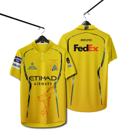 Chennai Super Kings IPL Fan Jersey T-Shirt – CSK Yellow Cricket Supporter Tee for Men & Women