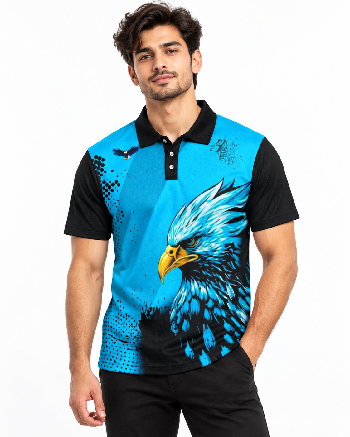 Warmbull B154 Blue Eagle Poly Blend Polo T-Shirt | S-3XL
