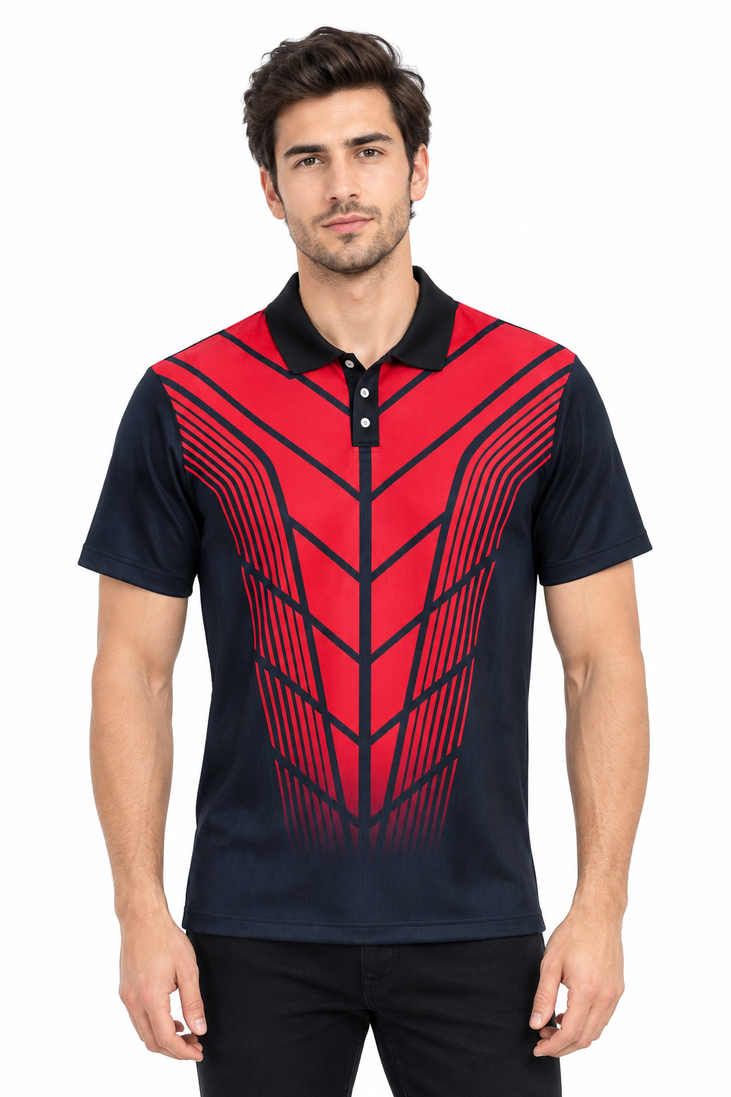 Warmbull B407 Red & Black Poly Blend Polo T-Shirt for Men
