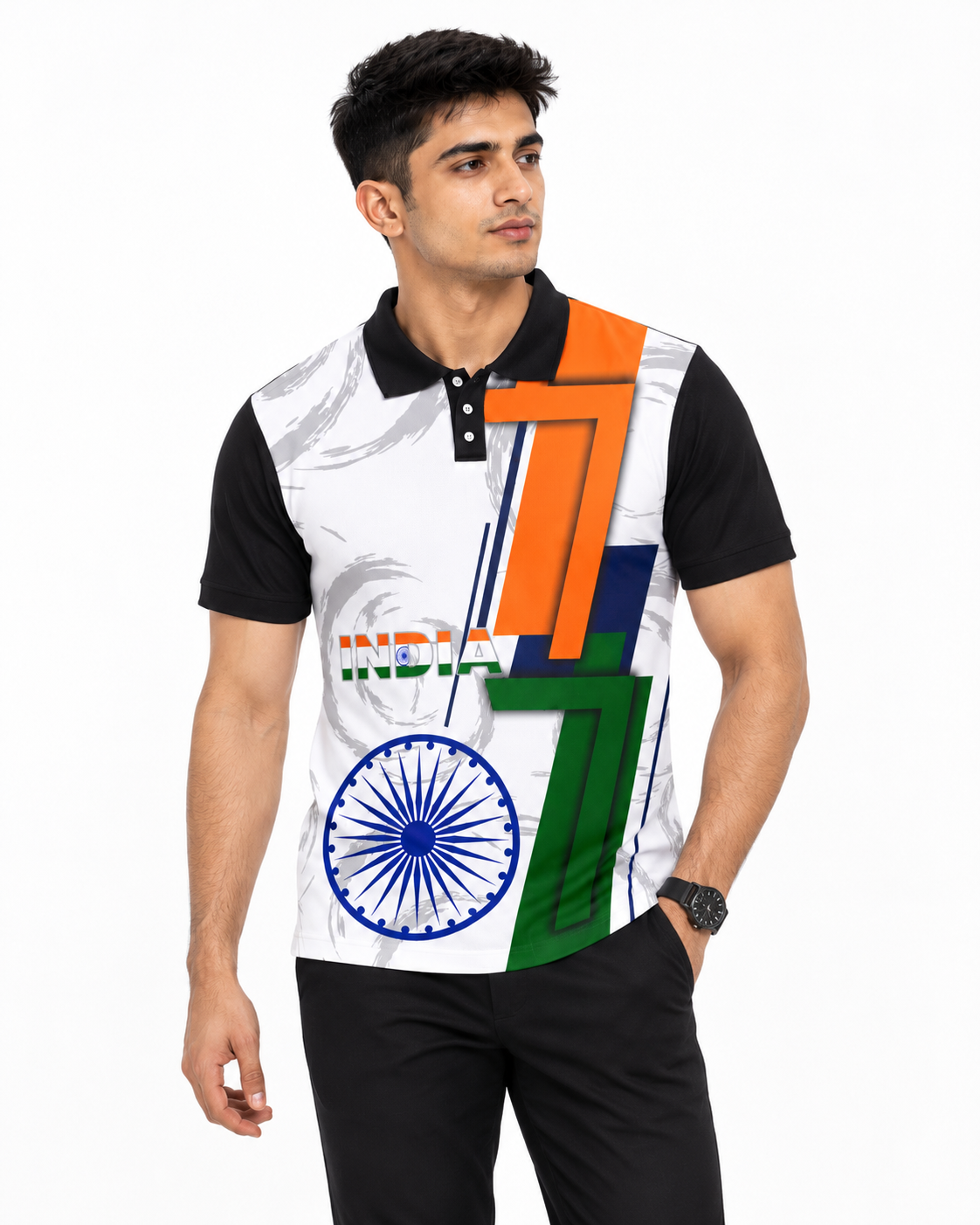 Warmbull B205 India Tricolor Poly Blend Polo T-Shirt | S-3XL