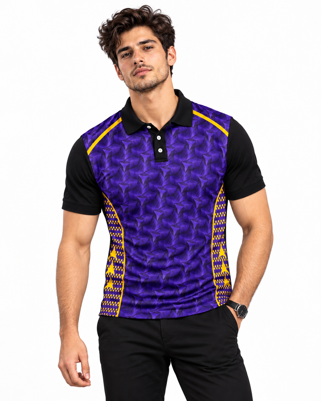 Warmbull B160 Purple Gold Poly Blend Polo T-Shirt | S-3XL