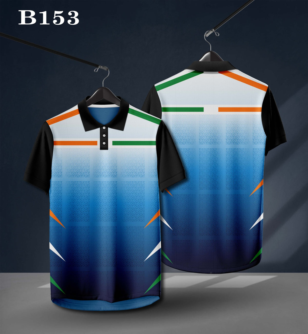 Warmbull Men's Blue Tricolor Poly Blend Polo T-Shirt | S-3XL