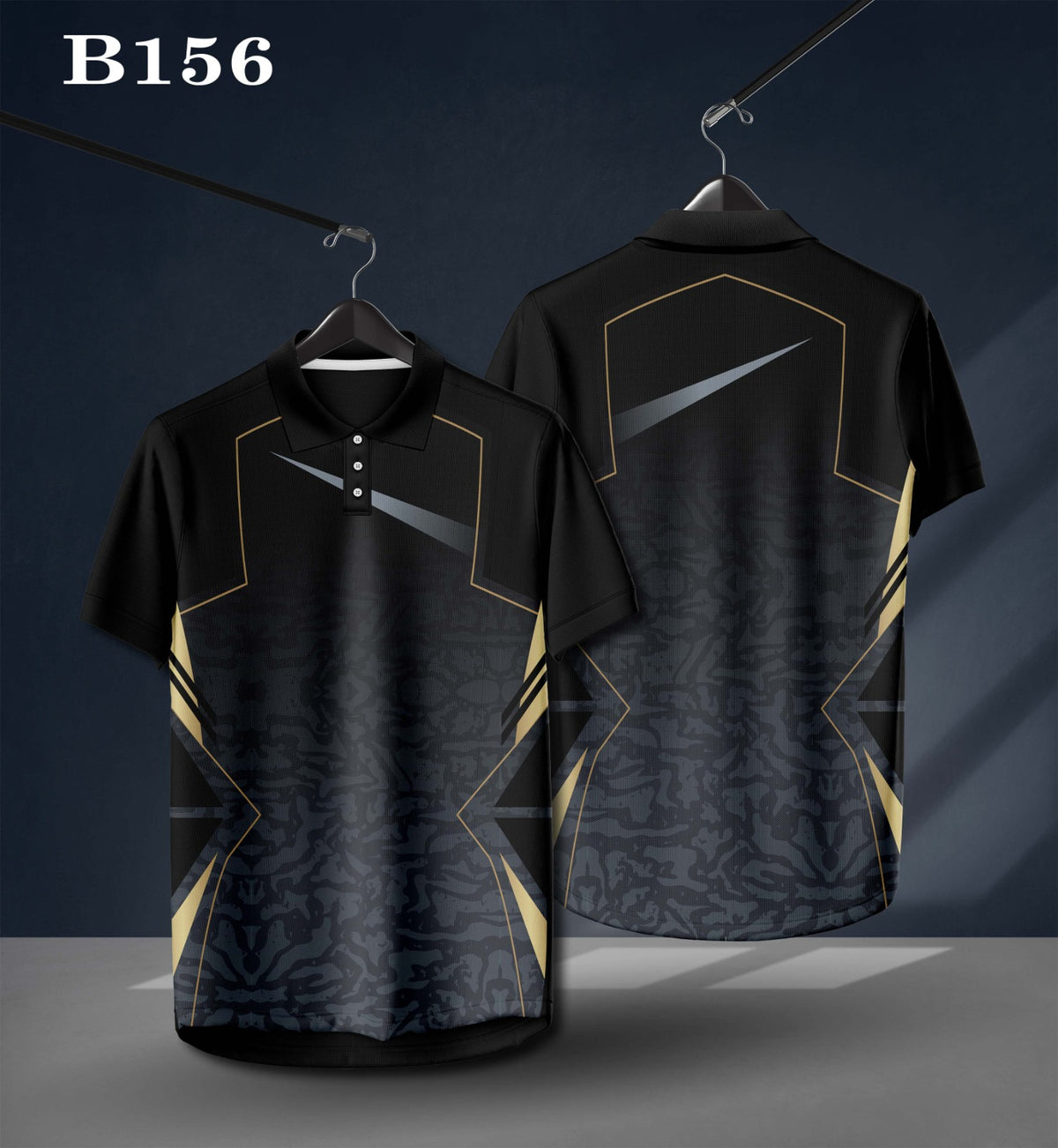 Warmbull B156 Black Gold Poly Blend Polo T-Shirt | S-3XL