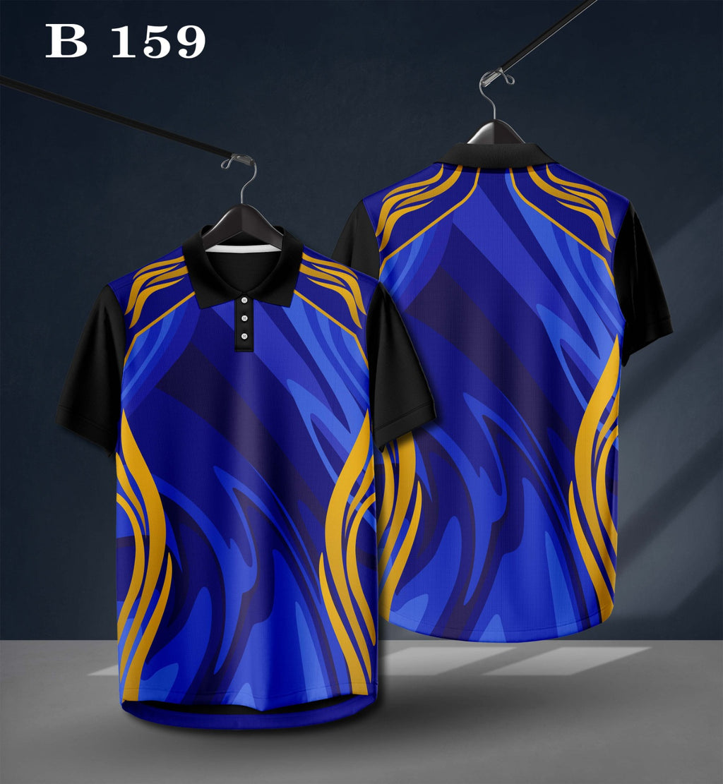 Warmbull B159 Royal Blue Gold Poly Blend Polo T-Shirt | S-3XL