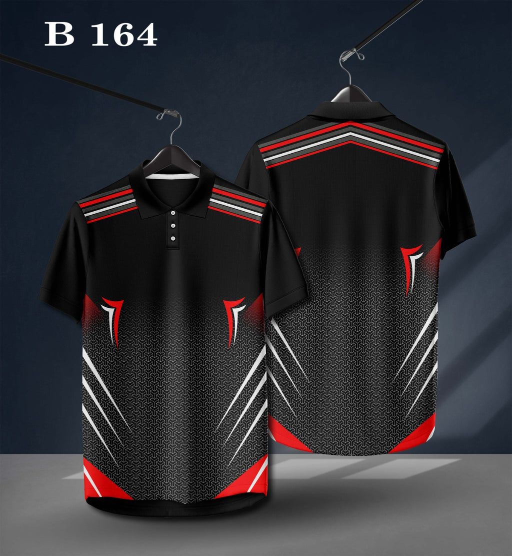 Warmbull B164 Black Red Poly Blend Polo T-Shirt | S-3XL