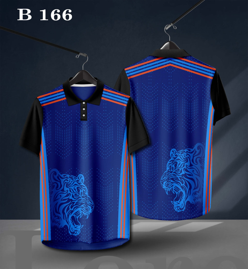 Warmbull B166 Royal Blue Tiger Poly Blend Polo T-Shirt | S-3XL