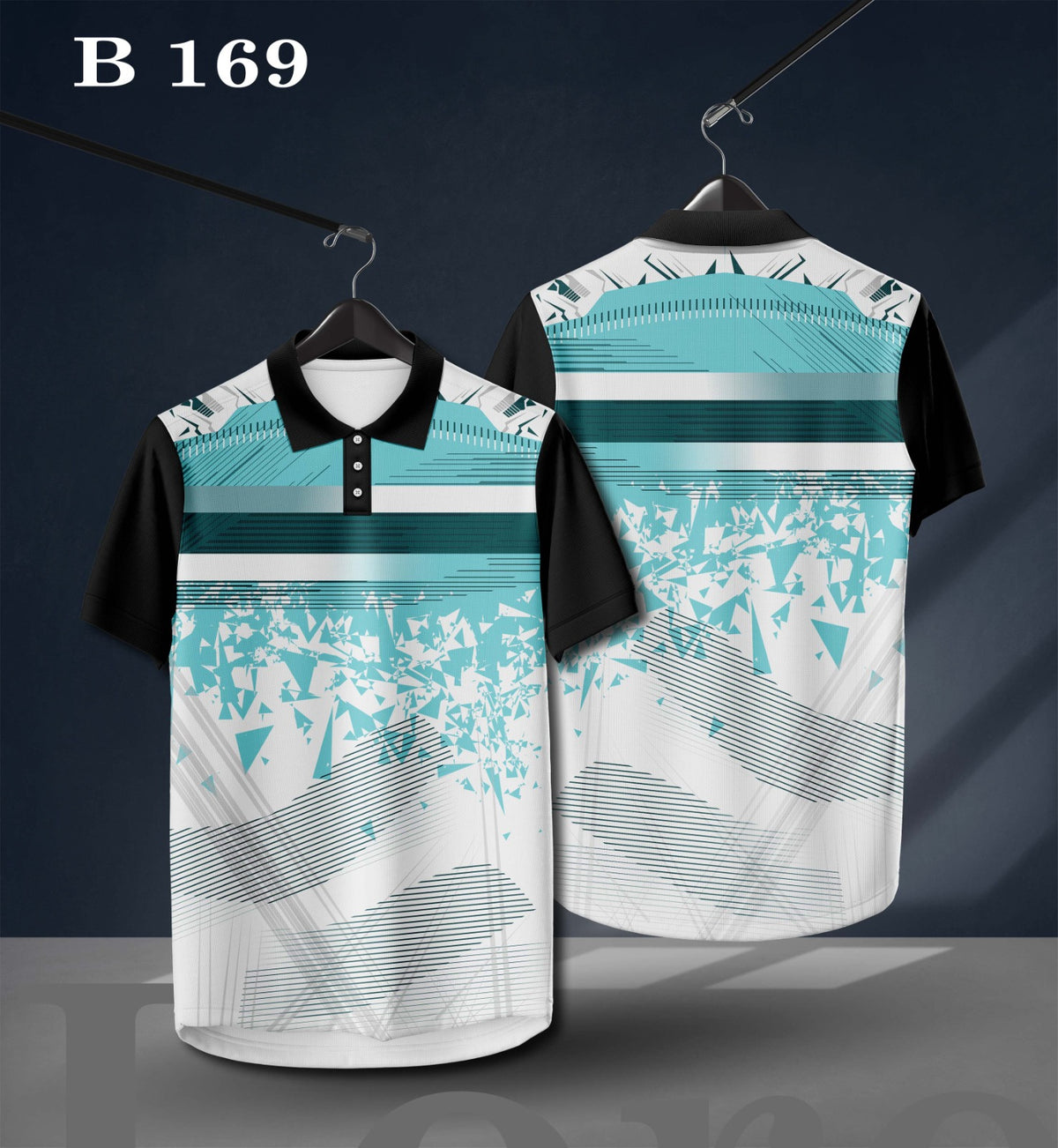 Warmbull Aqua Blue White Poly Blend Polo T-Shirt for Men | S-3XL