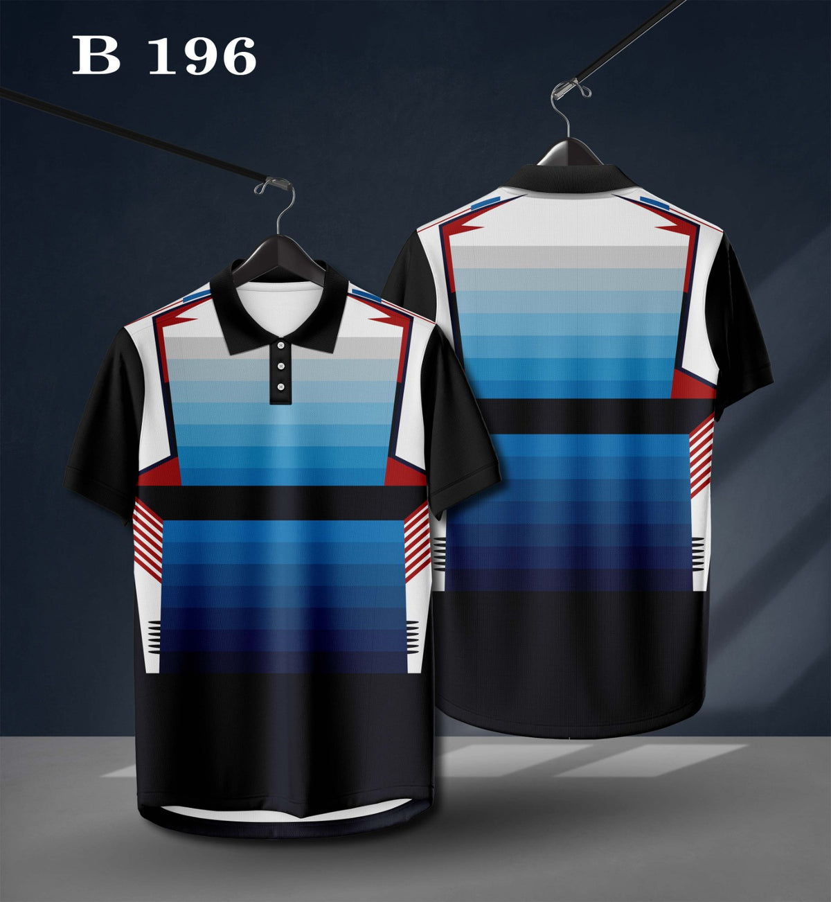 Warmbull B196 Blue White Poly Blend Polo T-Shirt | S-3XL