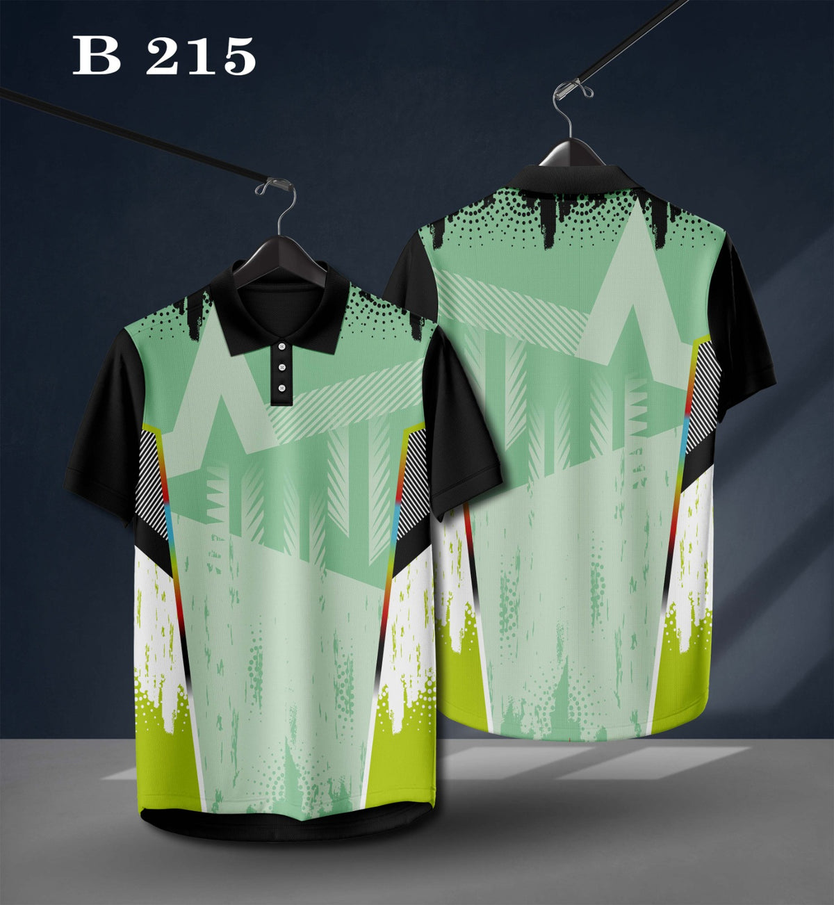 Warmbull B215 Mint Green Black Poly Blend Polo T-Shirt | S-3XL