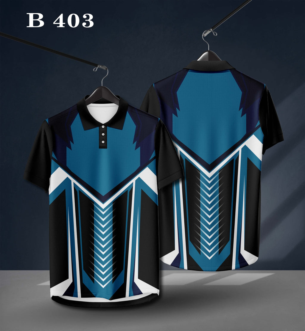 Warmbull B403 Blue Black Poly Blend Polo T-Shirt | S-3XL