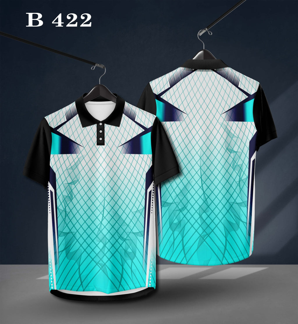 Warmbull B422 Aqua White Poly Blend Polo T-Shirt | S-3XL