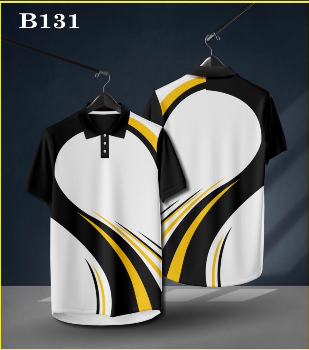 Warmbull Men's Black White Yellow Poly Blend Polo T-Shirt | S-5XL