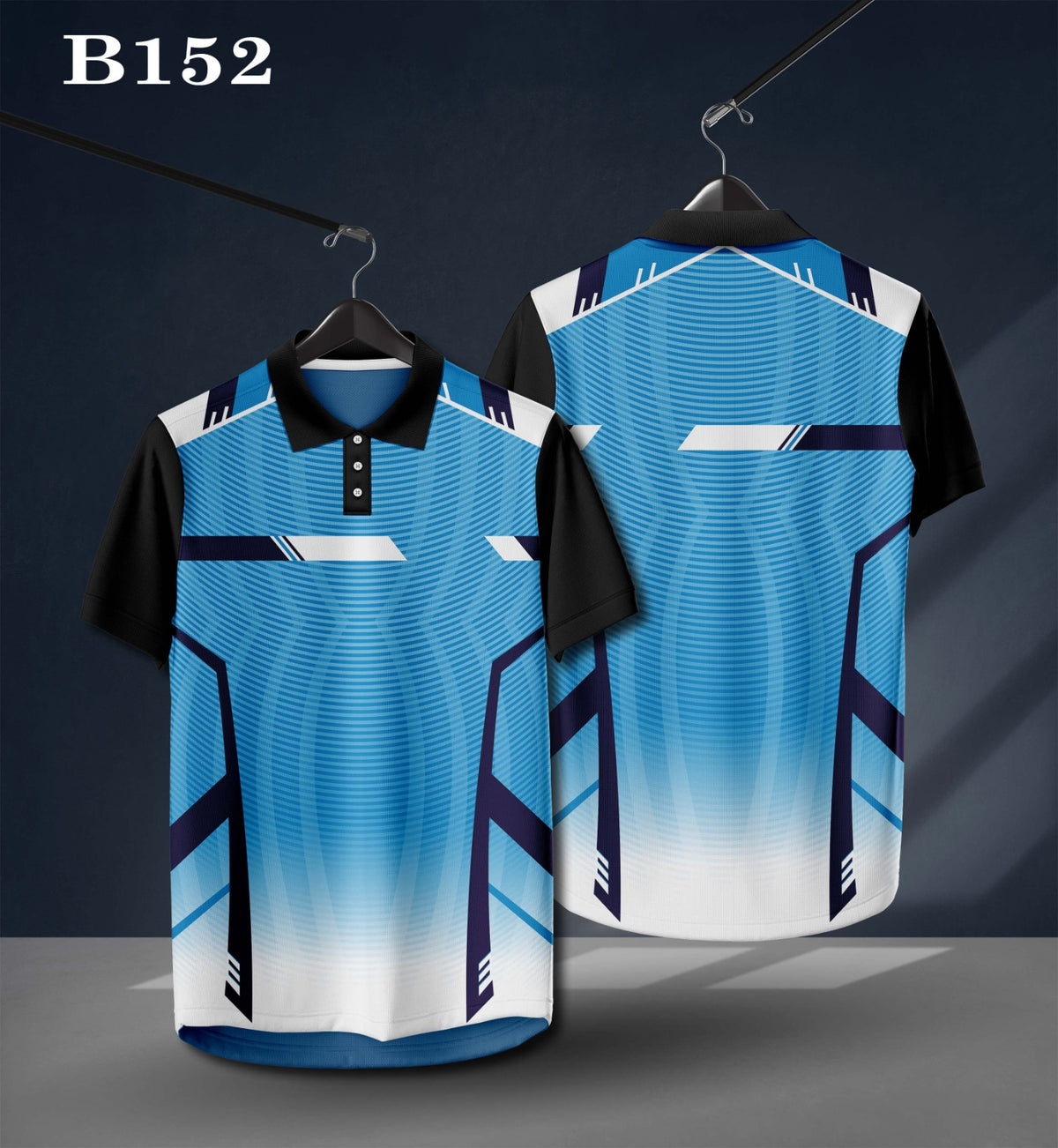 Warmbull Men's Blue Black Poly Blend Polo T-Shirt | S-3XL