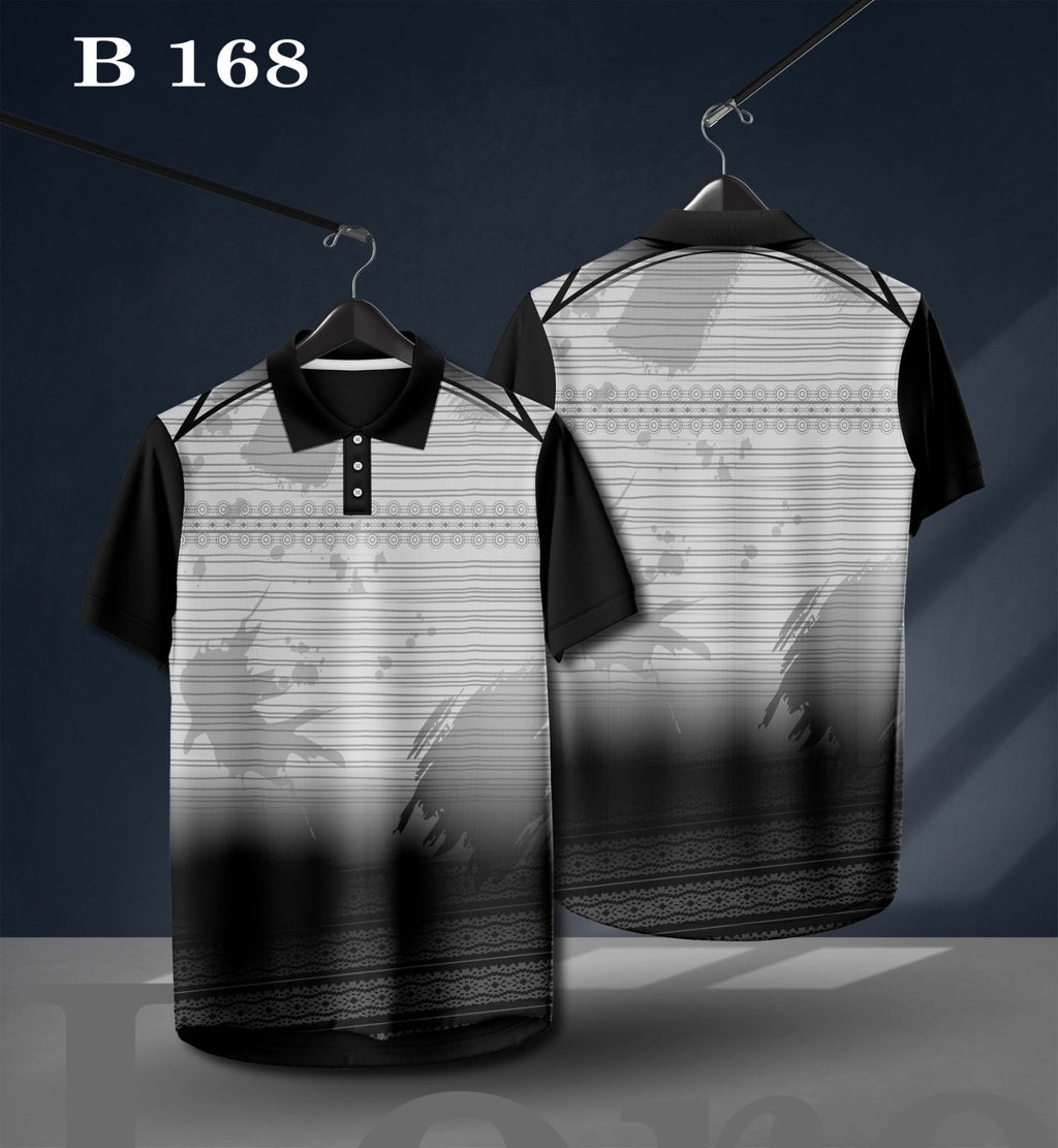 Warmbull B168 Grey Black Poly Blend Polo T-Shirt | S-3XL