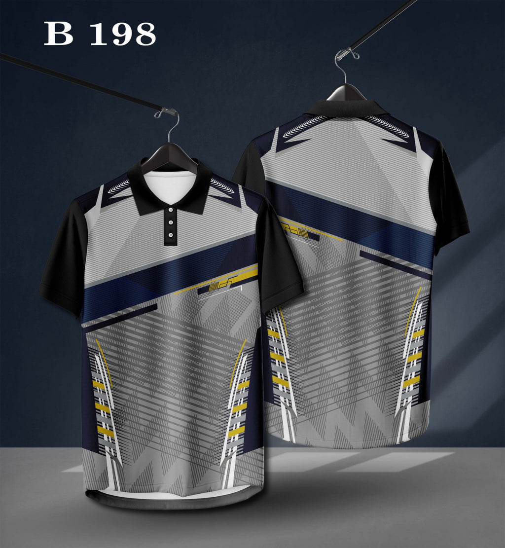 Warmbull B198 Grey Navy Poly Blend Polo T-Shirt | S-3XL