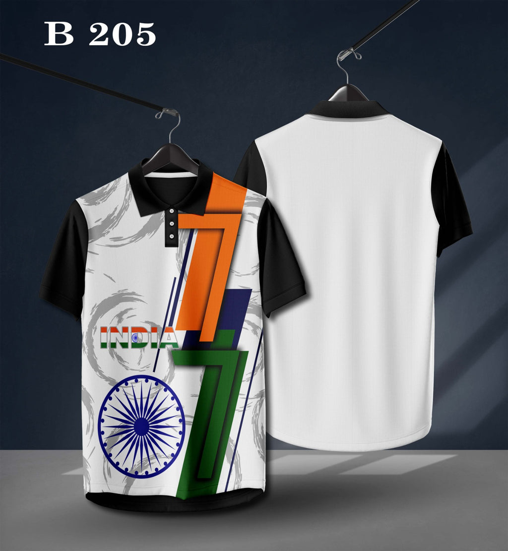 Warmbull B205 India Tricolor Poly Blend Polo T-Shirt | S-3XL