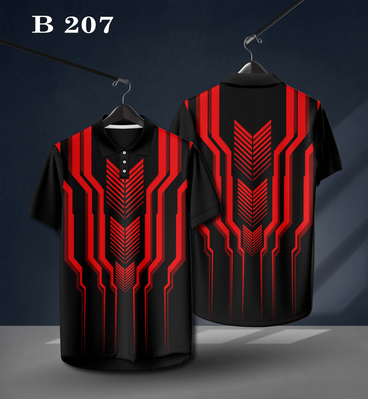Warmbull B207 Black Red Poly Blend Polo T-Shirt | S-3XL