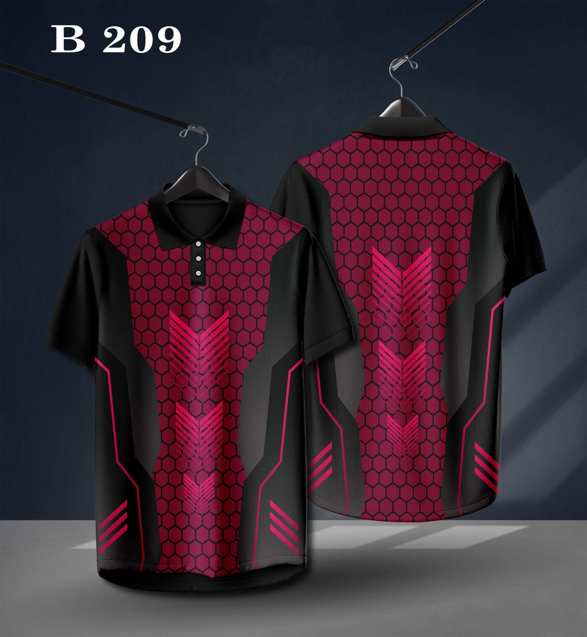 Warmbull Hexa Strike B209 Maroon & Black Poly Blend Polo T-Shirt