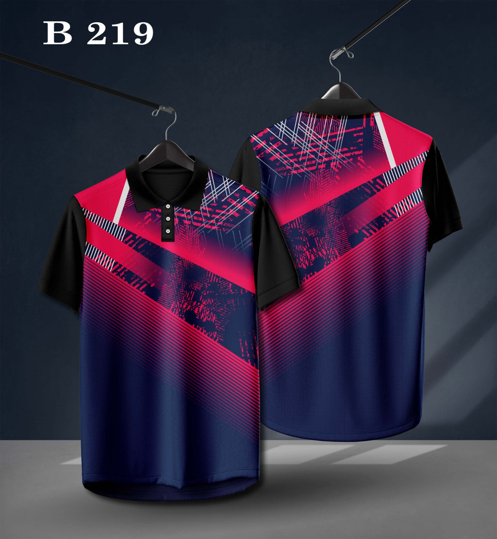 Warmbull B219 Navy Pink Poly Blend Polo T-Shirt | S-3XL