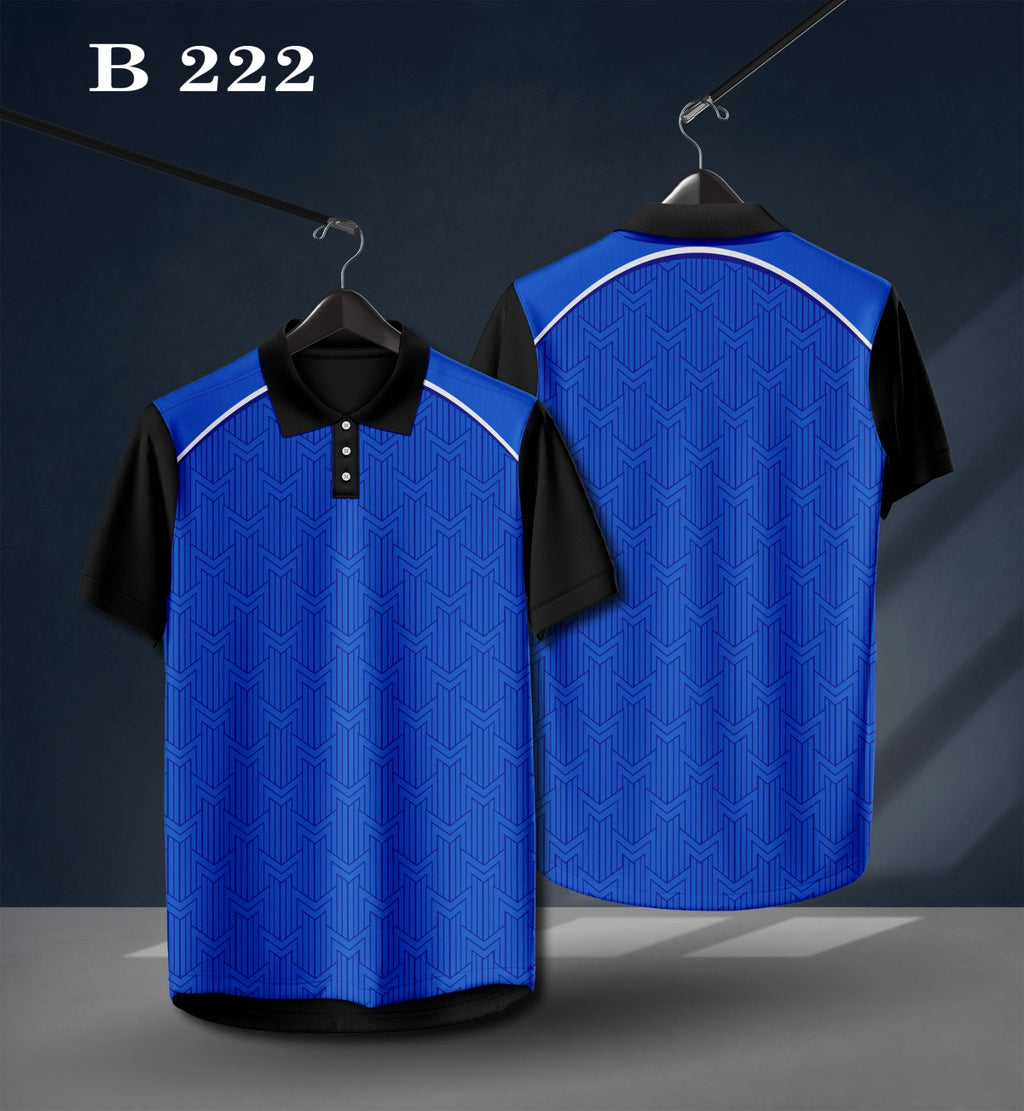 Warmbull B222 Royal Matrix Printed Poly Blend Polo T-Shirt